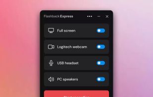 Recording of screen, webcam and audio.