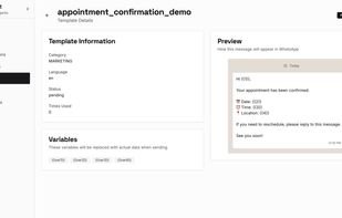 WhatsApp template generation