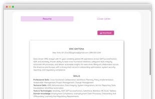 New optimized resume and cover letter