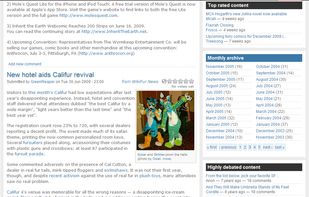 Flayrah front page content and sidebar (CC-BY-SA)