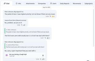 In-app real time chat