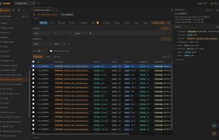 Query builder — filters, sort and limit with typed values, results update in the same table