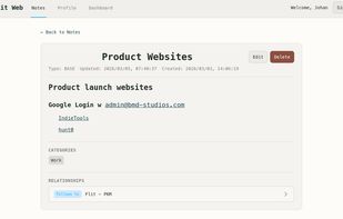 Note Details, Light Mode