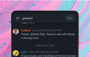 Keep in touch with group chats — invite friends, report spam, and extend the experience.