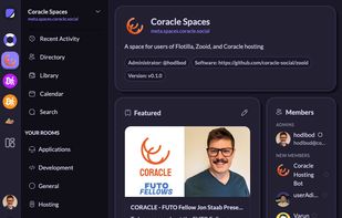 Spaces support member directories, featured content, and in-app administration.