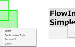 Rectangle and text menus