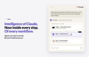 Every step in a Flow can reason like Claude does, ready in seconds, not built from scratch.