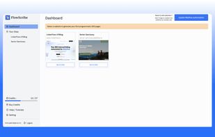 FlowScribe dashboard to select website