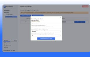FlowScribe dashboard to generate and add long tail keywords