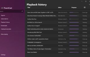 With the playback history, you can know when and which episode you listened to, see your progress and continue from where you left off
