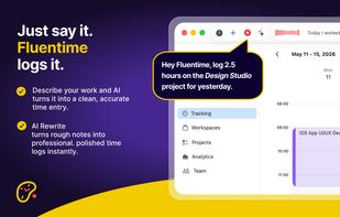 Create time entries by voice and turn rough notes into clear, professional descriptions with AI.