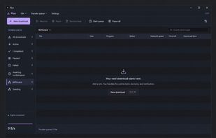 Flux 2.2 English desktop — prepared interface preview based on the application, with a clean full-window presentation.
