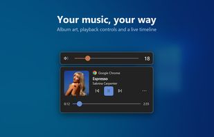 See album art, playback controls and a live timeline in your media pop-up.