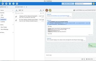 - Create internal discussions on support requests, with direct links to the original email request.
- Add or mention teammates to the discussion as needed.
- Send attachments and emoticons within the chat