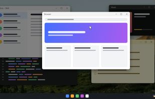 Everything except your active window fades into a soft haze