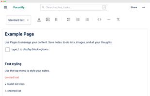 Notes rich-text editor