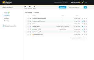 List view of the files
