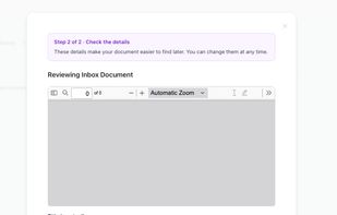 Folderling Android app showing a searchable synthetic household document archive.