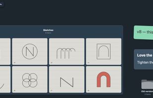 A board with a gallery of drafts, two notes and a subfolder.