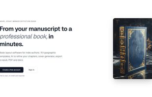 Folio Studio landing page: book layout software for indie authors — 15 typographic templates, AI to refine your chapters, a cover generator, and export to EPUB, PDF and DOCX.