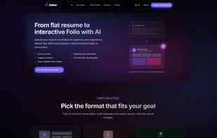 Upload your resume PDF and the AI builds a first editable version of your Folio