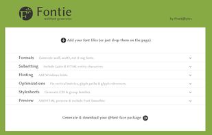 The interface of Fontie
