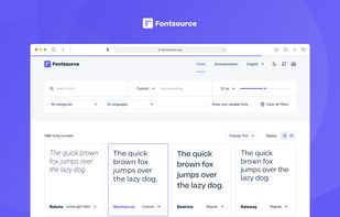 A screenshot of fontsource's home page running on the Safari browser.