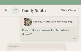 Chat about recipes within your private Circle, share tips, plan meals, and cook together