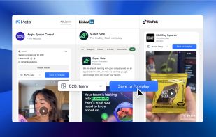 Save ads from FB Ad Library, TikTok or LinkedIn
