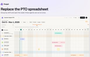 A shared timeline for vacations, half days and project work.