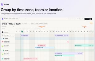 Team availability grouped by time zone.