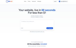  Describe your business for example, “ plumbing service”and get a professional website in 60 seconds. 