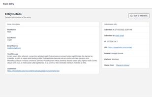 View form entries with the necessary information.