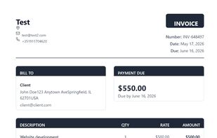 Generated invoice