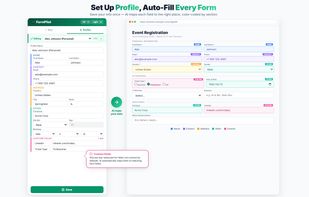 Set up your profile once — auto-fill every form, every time.