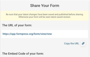 Share forms using various options
