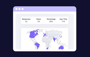 The statistics created for a form on forms.app, form builder app