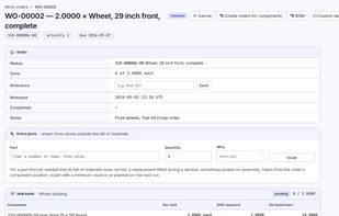 Workorder page