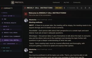 Community with weekly and personal calls.