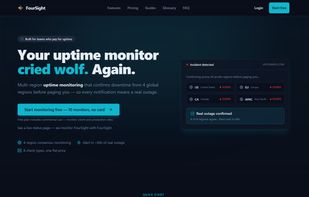 Homepage — multi-region monitoring with quorum consensus before alerting