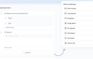 Abstract submission form management on Fourwaves