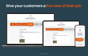 Every job gets a branded, real-time tracking page customers can follow on any device - no login or app required.