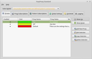 FoxyProxy screenshot 1