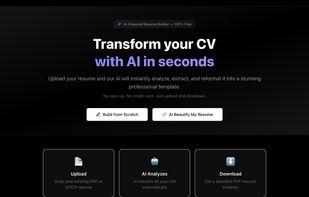 Transform your CV
with AI in seconds