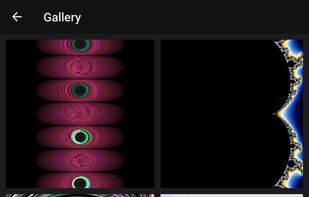 A screenshot of FractalPane's gallery.