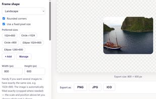 Rounded corners and choices for predefined dimensions