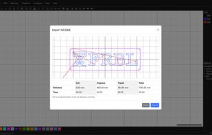 GCODE output preview