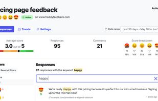 Survey details: search for specific feedback