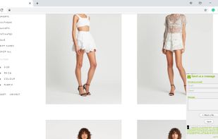 E-commerce website Send Us a Message example