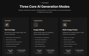 Core Features — Text, Edit, Multi-Image Fusion